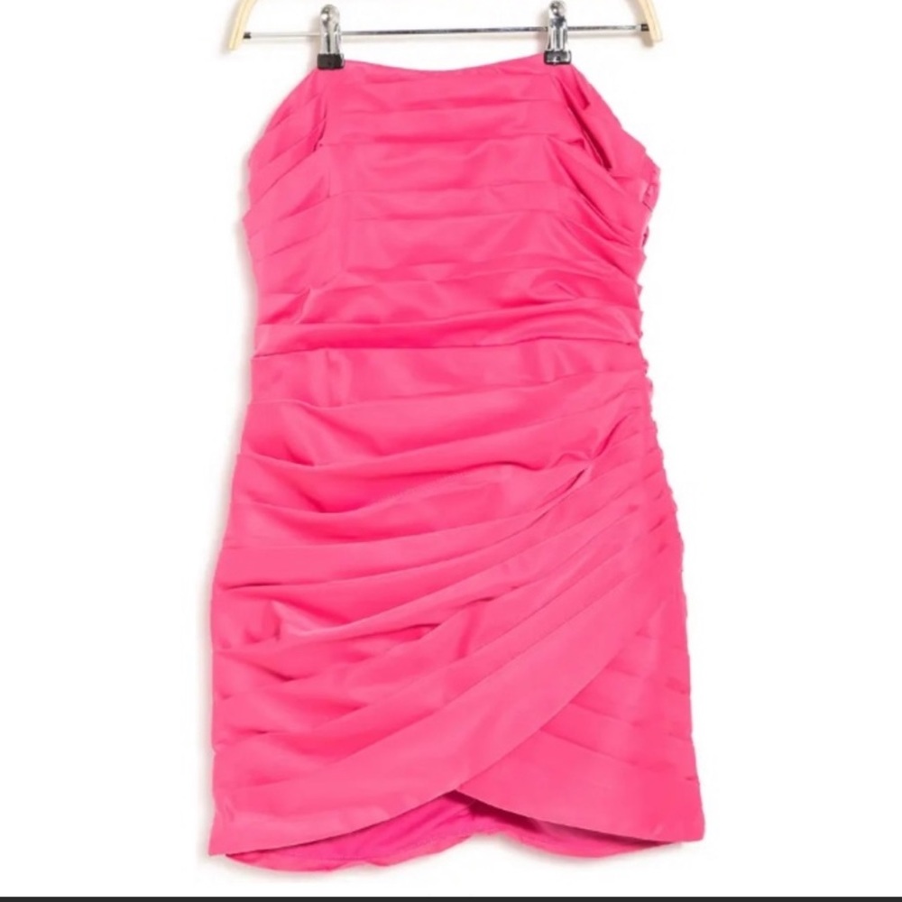 Hot pink do+be strapless mini dress